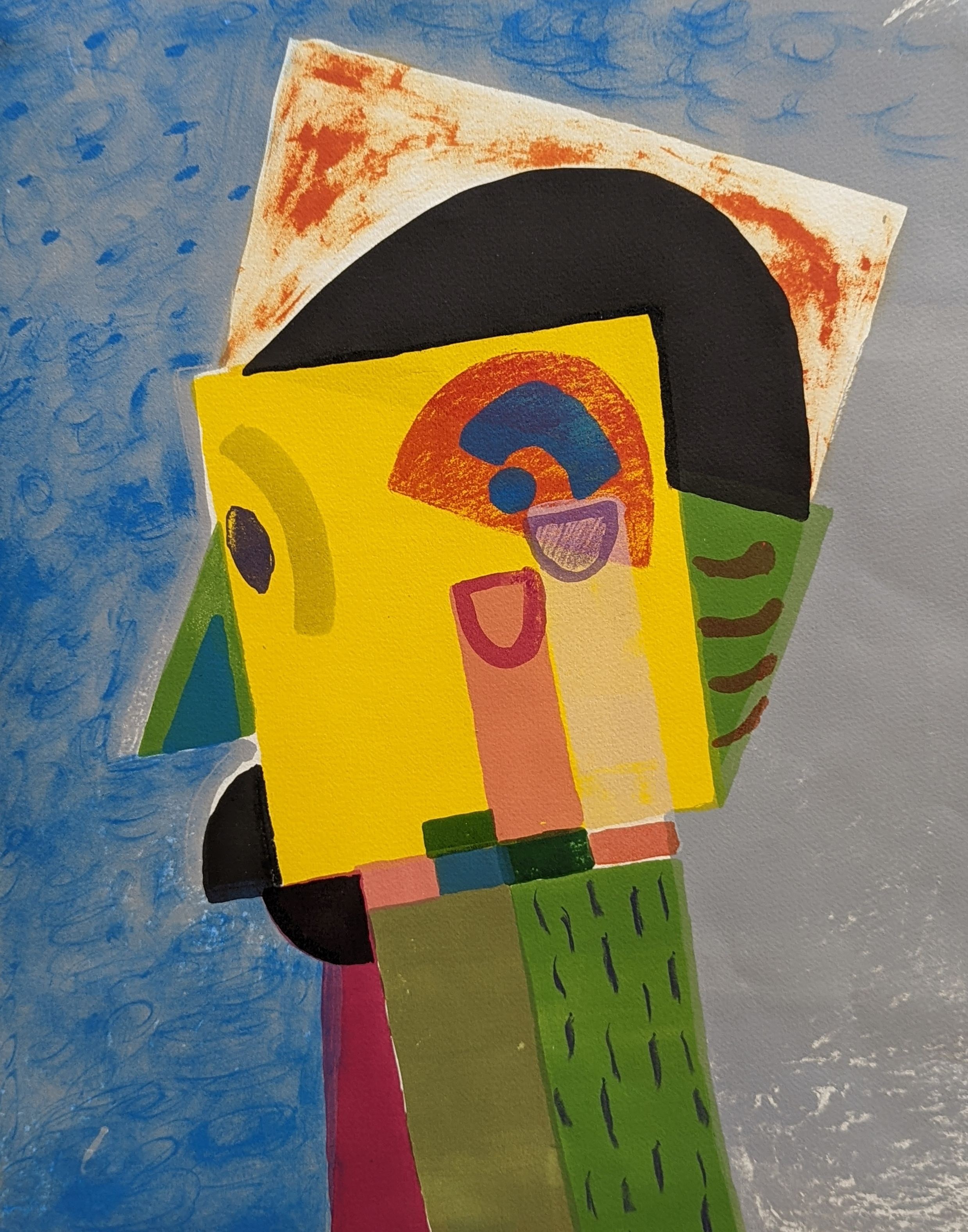 Trevor Landell (Contemporary), screenprint, 'Death man with his hand', artist's proof, signed and dated '88, 47 x 38cm